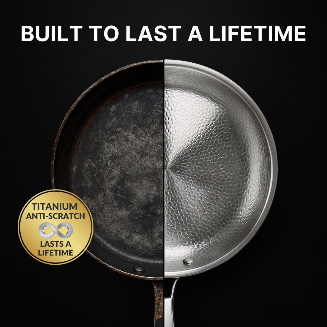 Titanero® Pure Titanium Hammered Pan